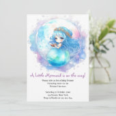 Betoverend Mermaid Theme Baby shower Kaart (Staand voorkant)