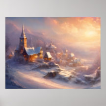 Betoverend met sneeuw bedekt dorp