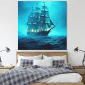 Betoverend mooi oceaanreisontwerp canvas afdruk (Insitu (Slaapkamer))