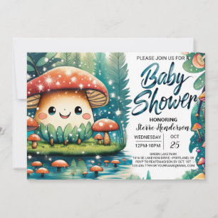 Betoverend Mushroom Schattige Baby shower Kaart