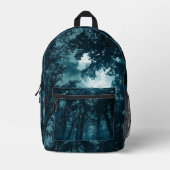 Betoverend nachtbos met volle maan bedrukte rugzak (Voorkant)