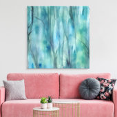 Betoverend nevelig bos Waterverf schilderij Canvas Afdruk (Insitu (Woonkamer))