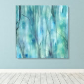 Betoverend nevelig bos Waterverf schilderij Canvas Afdruk (Insitu (Houten vloer))