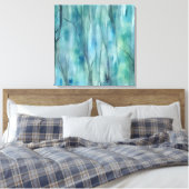 Betoverend nevelig bos Waterverf schilderij Canvas Afdruk (Insitu (Slaapkamer))