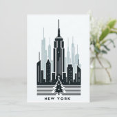Betoverend New York City Kerst Briefkaart (Staand voorkant)