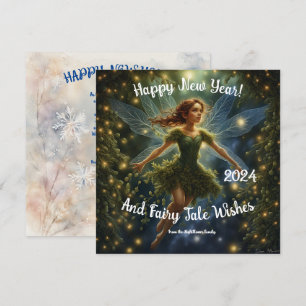 Betoverend nieuwjaarssprookje. Grillige wensen Kaart