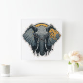 Betoverend olifantengezicht vierkante klok (Huis)