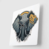 Betoverend olifantengezicht vierkante klok (Hoek)