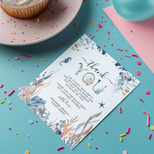 Betoverend Onder-het-Zee Baby shower Bedankkaart