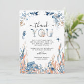Betoverend Onder-het-Zee Baby shower Bedankkaart (Staand voorkant)