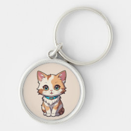 Betoverend Ontwerp van een Schattige Kat Sleutelhanger