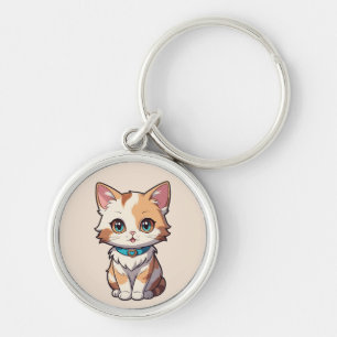 Betoverend Ontwerp van een Schattige Kat Sleutelhanger
