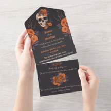 Betoverend Oranje boeket op Cream Skull