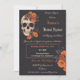 Betoverend Oranje boeket op Cream Skull Kaart