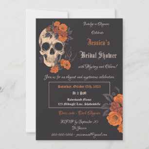 Betoverend Oranje boeket op Cream Skull Kaart