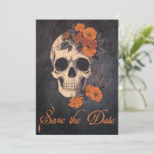 Betoverend Oranje boeket op Cream Skull STD Kaart (Staand voorkant)