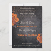 Betoverend Oranje boeket op Cream Skull STD Kaart (Achterkant)