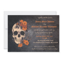 Betoverend Oranje boeket op Cream Skull Wedding
