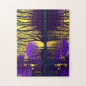 Betoverend Paarse bos bij het meer Legpuzzel (Verticaal)