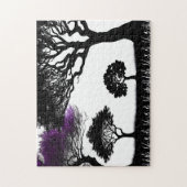 Betoverend Paarse Silhouetbos Legpuzzel (Verticaal)