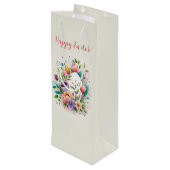 betoverend paasei patroon wijn cadeautas (Achterkant Gekanteld)