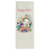 betoverend paasei patroon wijn cadeautas (Achterkant)