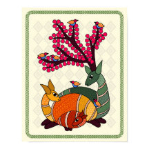 Betoverend podium: Madhubani Art Poster