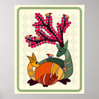 Betoverend podium: Madhubani Art Poster