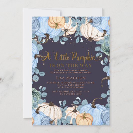 Betoverend pompoen-thema baby shower kaart (Voorkant)