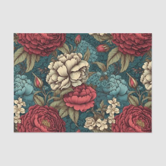 Betoverend  Red Flower Decoupage papier (Voorkant)