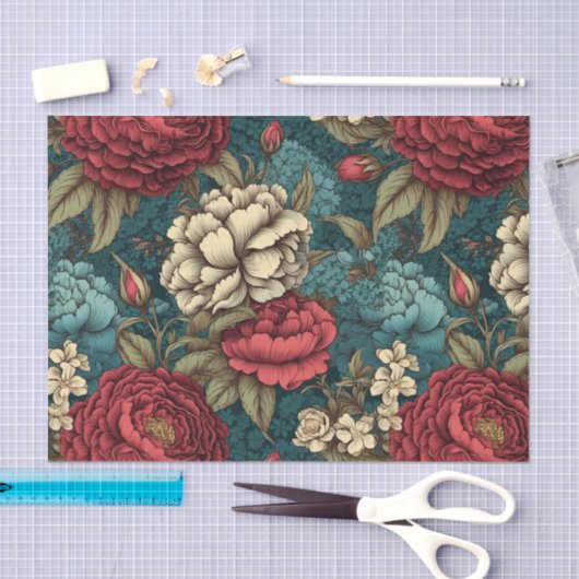 Betoverend  Red Flower Decoupage papier (Craft)