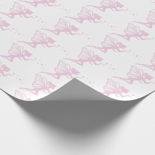 Betoverend roze sprookjesstof cadeaupapier (Hoek)