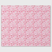 betoverend roze strikpatroon cadeaupapier (Vlak)