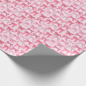 betoverend roze strikpatroon cadeaupapier (Hoek)