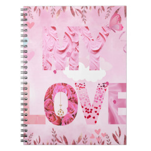Betoverend roze thema MY LOVE Photo Notitieboek