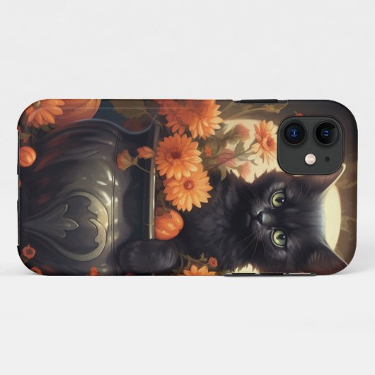 Betoverend Schattige Halloween Cat Case-Mate iPhone Case (Achterkant (horizontaal))