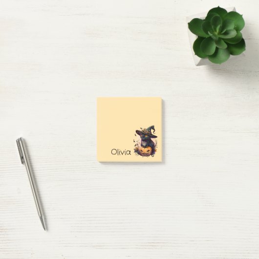 Betoverend Schattigee Zwarte Kat Pompoen Sinaasapp Post-it® Notes (Kantoor)