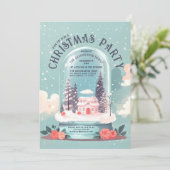 Betoverend Snow Wereldbol Kerstfeest Kaart (Staand voorkant)