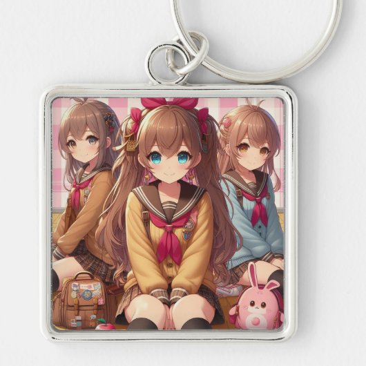 "Betoverend Trio: Doll Sleutelhanger Set" (Voorkant)