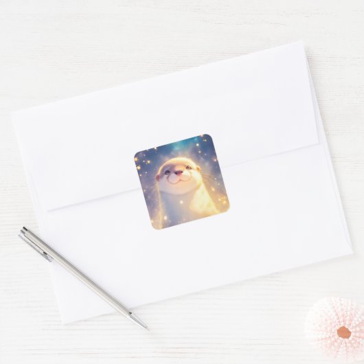 betoverend vierkante sticker (Envelop)