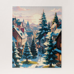 Betoverend Winterdorp Legpuzzel