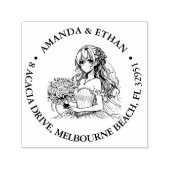 Betoverende anime bruiloft zelfinktende stempel (Design)