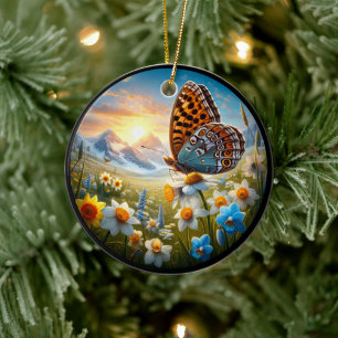 Betoverende Aphrodite Parelmoervlinder Keramisch Ornament
