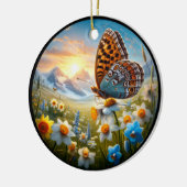 Betoverende Aphrodite Parelmoervlinder Keramisch Ornament (Links)