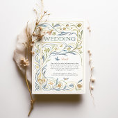Betoverende Art Nouveau Floral & Fauna bruiloft Kaart