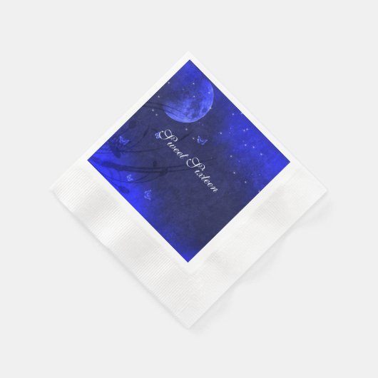 Betoverende Avond Blauw Witte Sweet Sixteen Custom Servetten (Hoek)