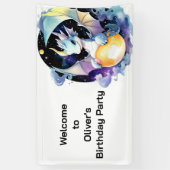 Betoverende Baby Dragon Whimsy Verjaardagsbanner Spandoek (Verticaal)