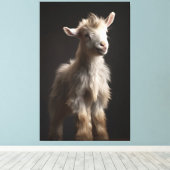 Betoverende Baby geitenportret foto Canvas Afdruk (Insitu (Houten vloer))