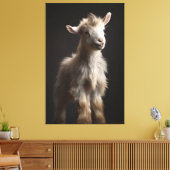 Betoverende Baby geitenportret foto Canvas Afdruk (Insitu (Woonkamer))