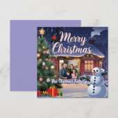 Betoverende besneeuwde kerst Kaart (Voorkant / Achterkant)